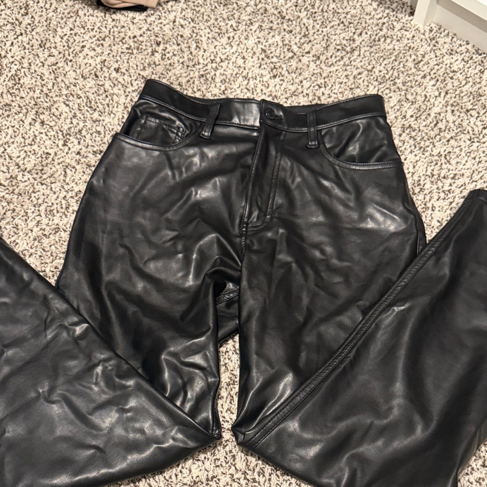 Black leather Abercrombie pants